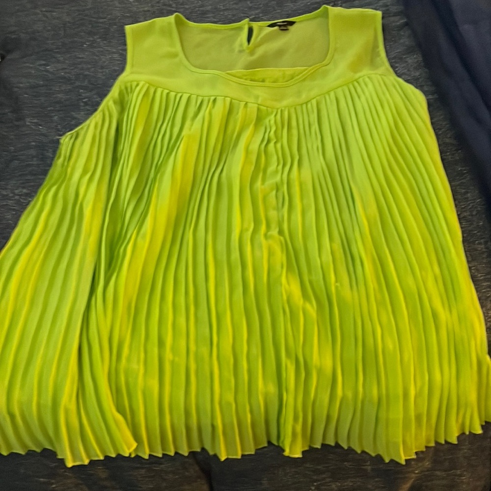 Milano Lime Green Pleated top